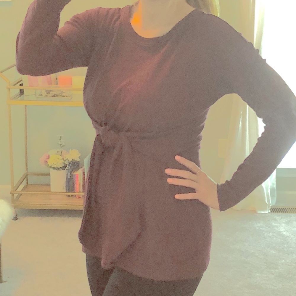 Tie front maternity top